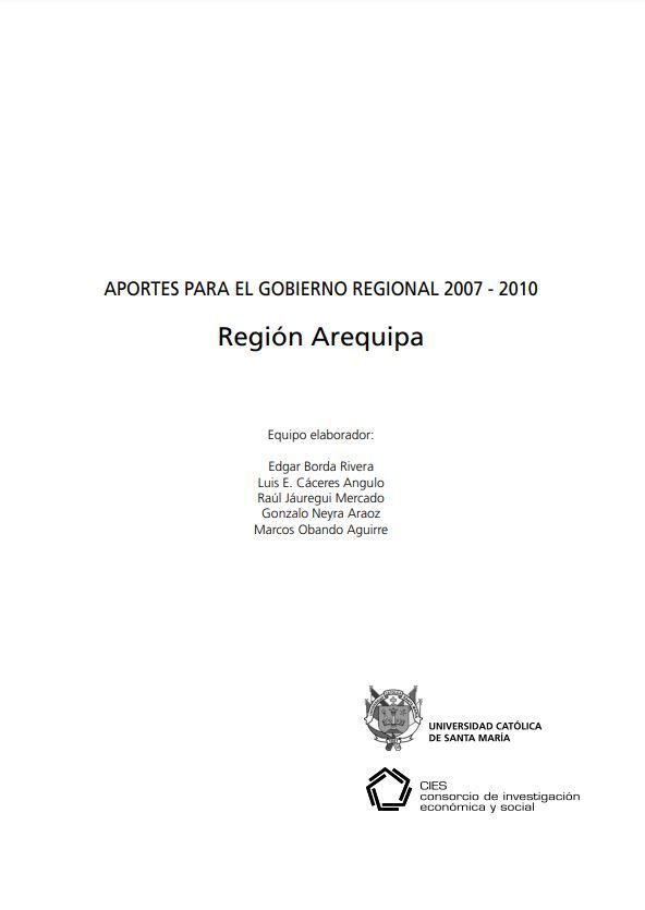 Aportes para el gobierno regional 2007-2010, Región Arequipa