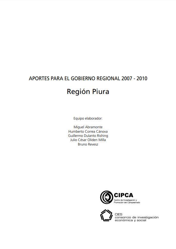 Aportes para el gobierno regional 2007-2010, Región Piura