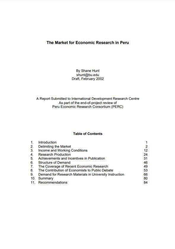 The market for economic research in peru