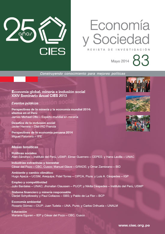 Economía y Sociedad: Economía global, minería e inclusión social. XXIV Seminario Anual CIES 2013