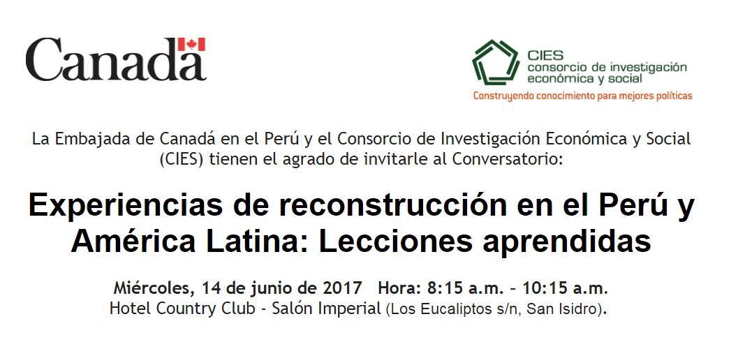 Conversatorio – Experiencias de reconstrucción en el Perú y América Latina: lecciones aprendidas