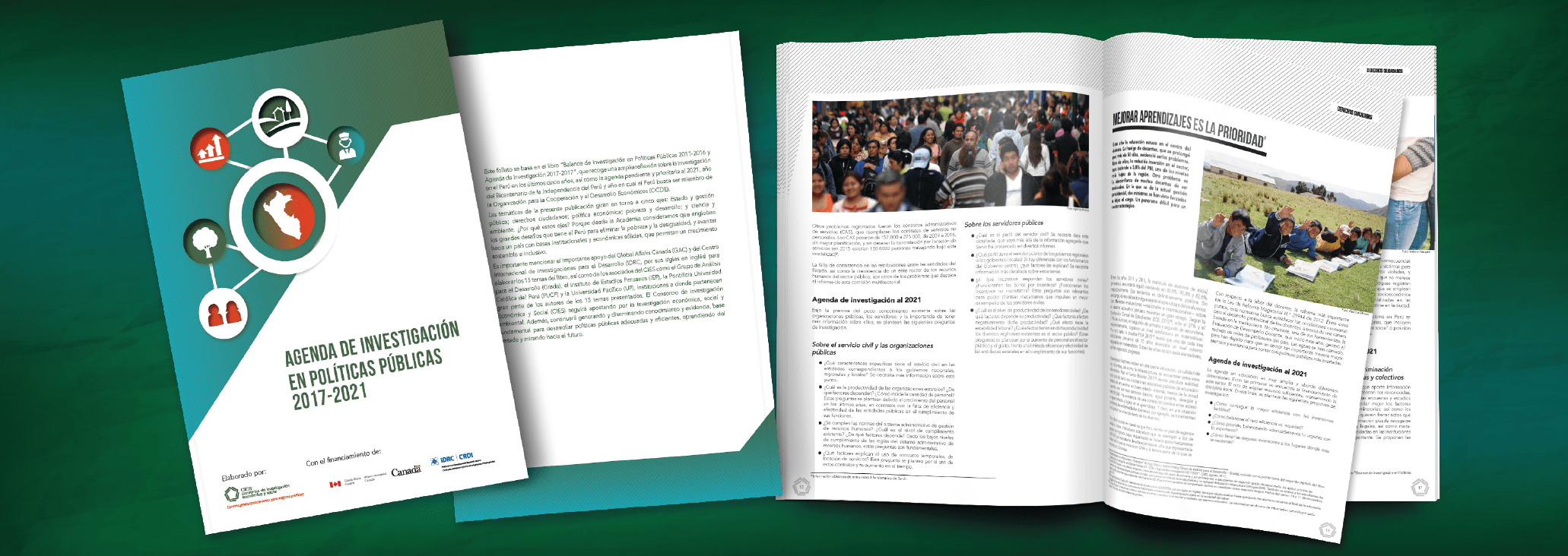 Presentación folleto CIES Agenda de investigación en políticas públicas al 2021