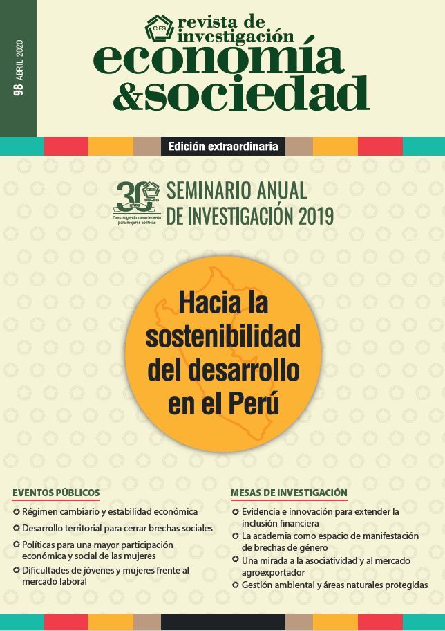 economía&sociedad: Hacia la sostenibilidad del desarrollo en el Perú. XXX Seminario Anual de Investigación CIES 2019