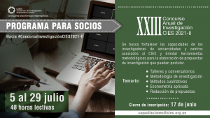 Convocatoria Programa de capacitación para asociados en el marco del Concurso Anual de Investigación CIES 2021-II