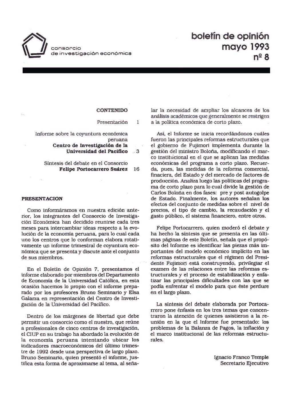 Análisis de la economía peruana, 1992-IV