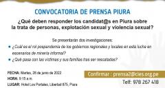 Conferencia de prensa Trata de personas, explotación sexual y violencia sexual en Piura