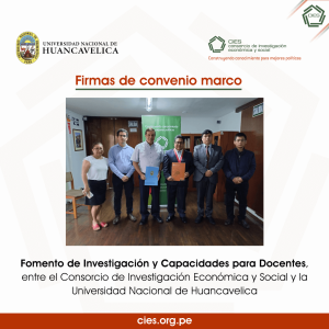 CIES firma convenio con la Universidad Nacional de Huancavelica para promover investigación y capacitación de docentes