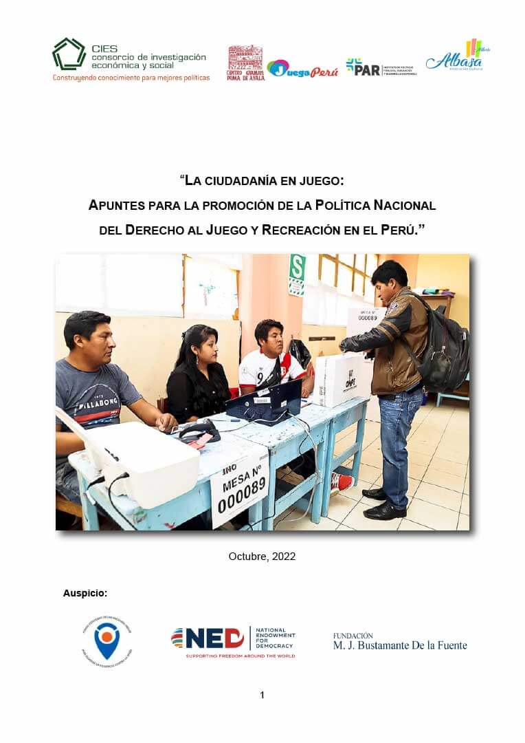 La ciudadanía en juego: Apuntes para la promoción de la Política Nacional de Juego y Recreación en el Perú