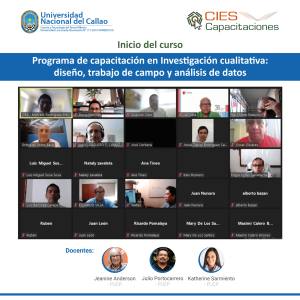 Inicia taller de investigación cualitativa para docentes de la Universidad Nacional del Callao