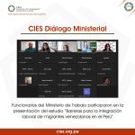 CIESInvestigación sobre políticas para la integración socioeconómica de migrantes venezolanos se presentó ante MTPE