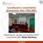 Exministro Waldo Mendoza presenta libro sobre impacto económico de la Constitución Política de 1993