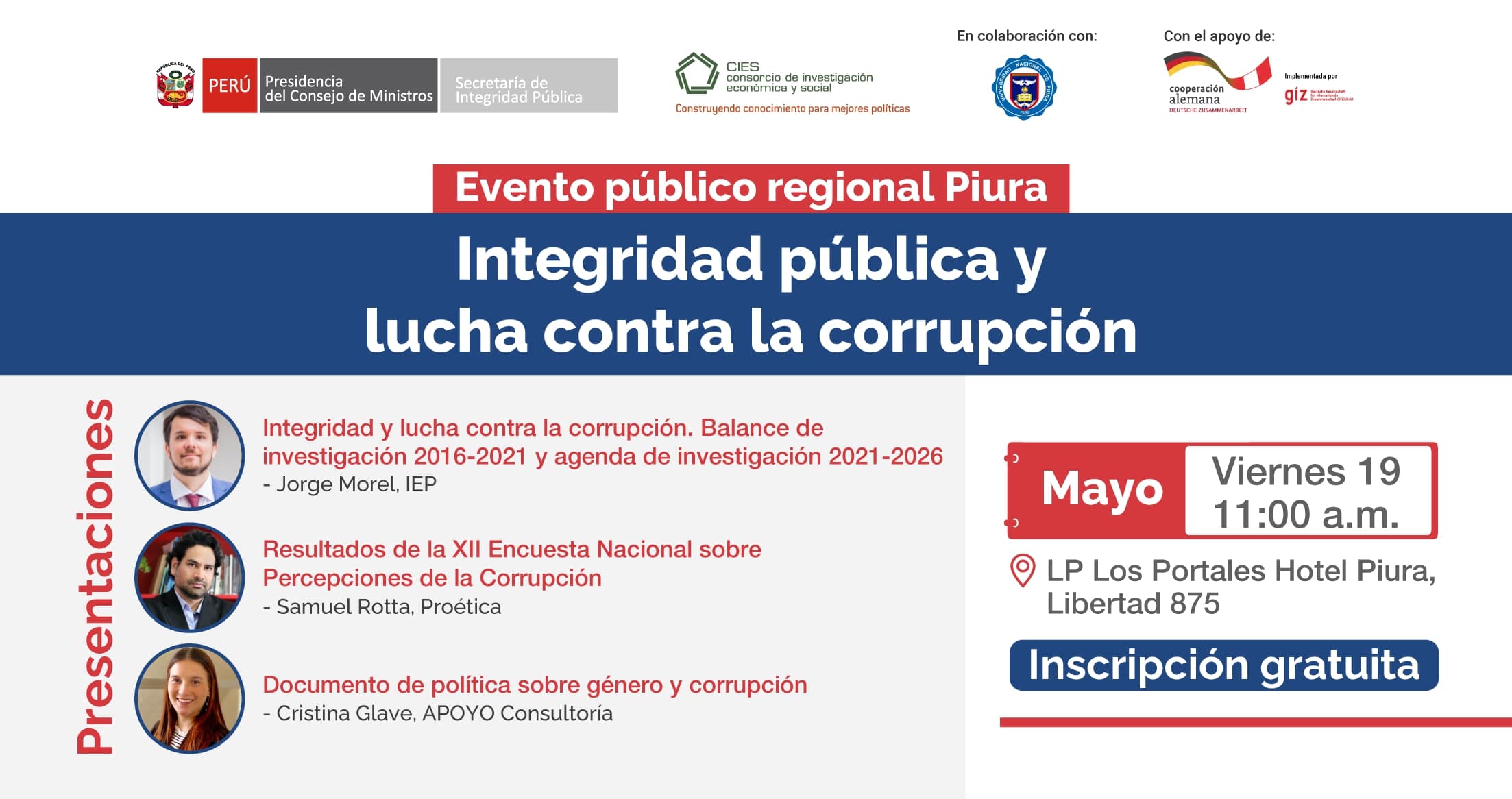 Piura Evento público regional “Integridad pública y lucha contra la corrupción”